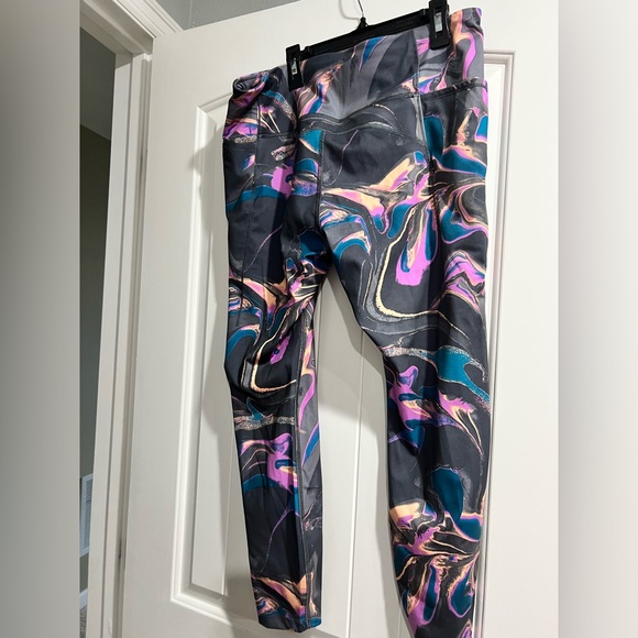 Pants - Avia leggings workout leggings pants XL 16-18 pink grey blue